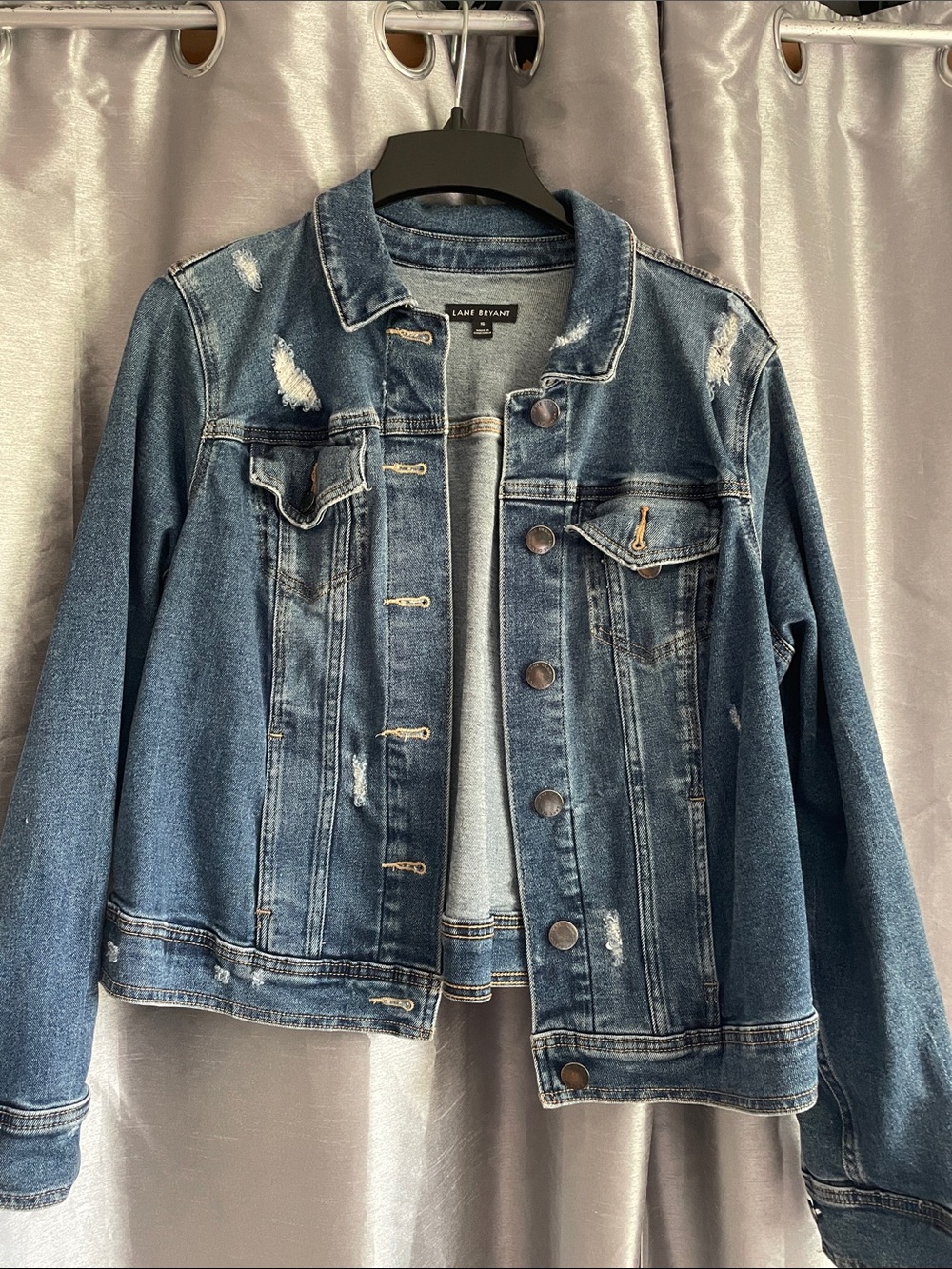 Lane Bryant Distressed Denim Jacket